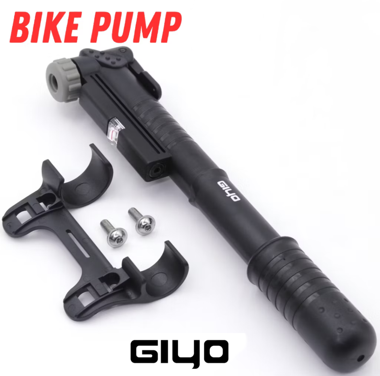GIYO GP-66 Bicycle Protable W/ Gauge Hand Air Pump Double Action