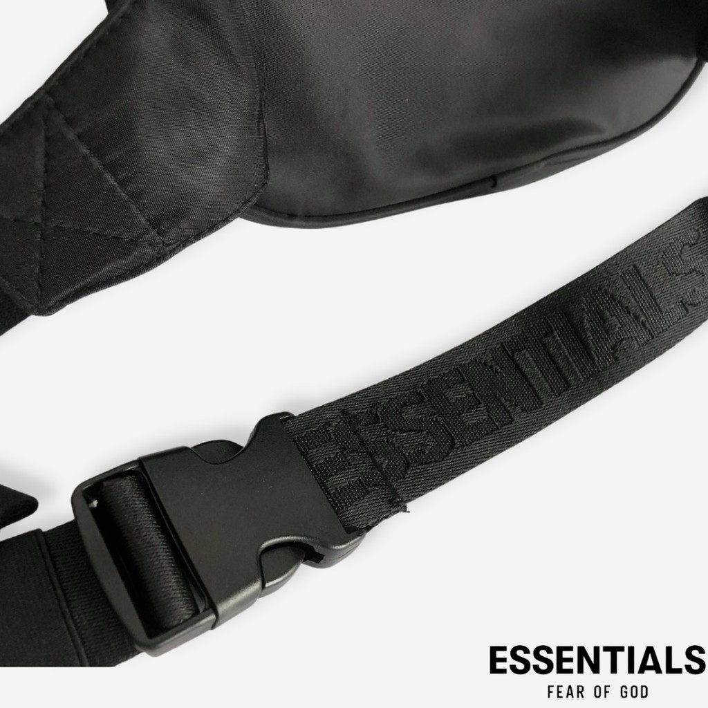 Essentials Fear of God Waist Belt Bag Embossed FG Black Fanny Pack