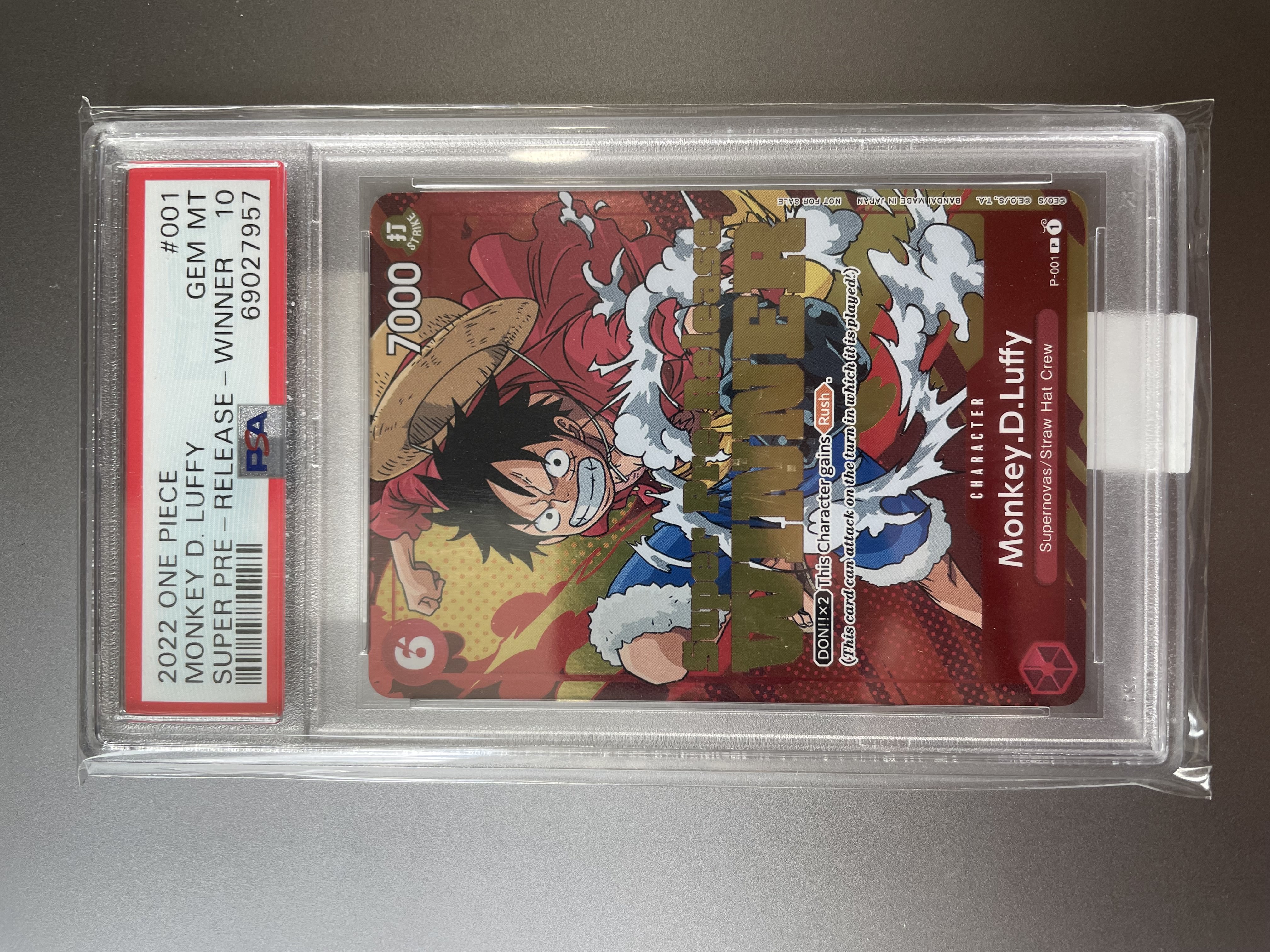 2022 One Piece Monkey D. Luffy Super Pre-release Winner PSA 10