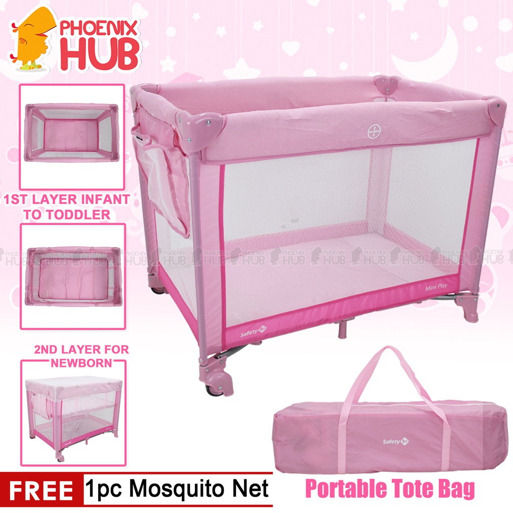 Folding Portable Playpen Baby Play Yard With Travel Bag Indoor Outdoor Safety BP 