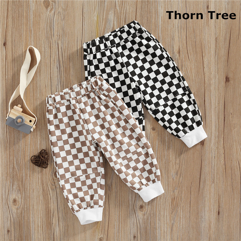 Thorn Tree Kids Baby Boys Girl Plaid Pattern Patchwork Trousers Pants