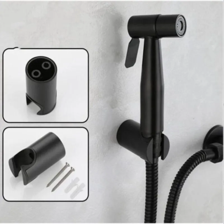 Black Bidet Sprayer Set with Holder, Hose and Shower - VERLY