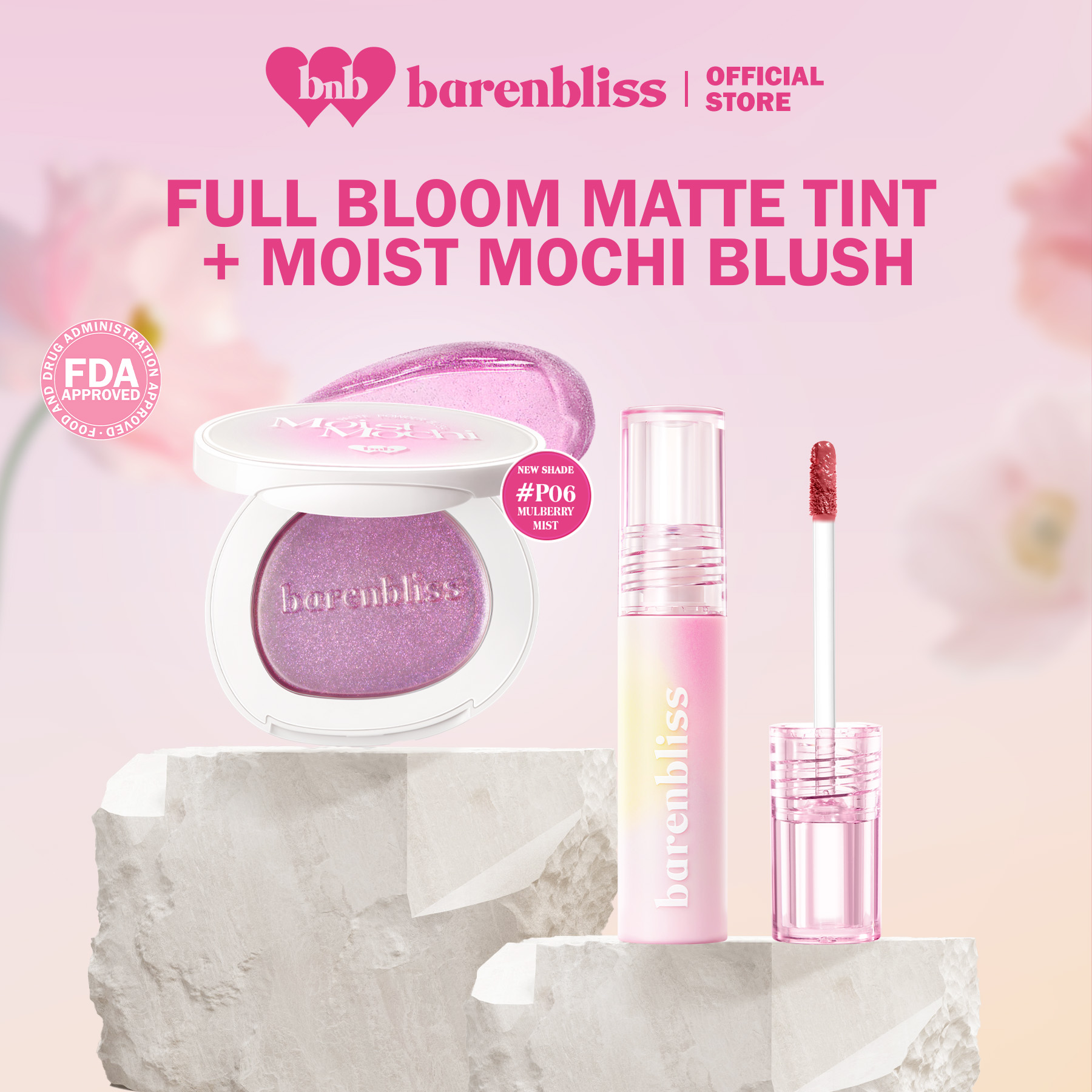 Discount on Barenbliss  shoes - SKU: barenbliss BNB | Full Bloom Matte Long Lasting Tint l Smooth Finish | Longwear + Moist Mochi Powder 