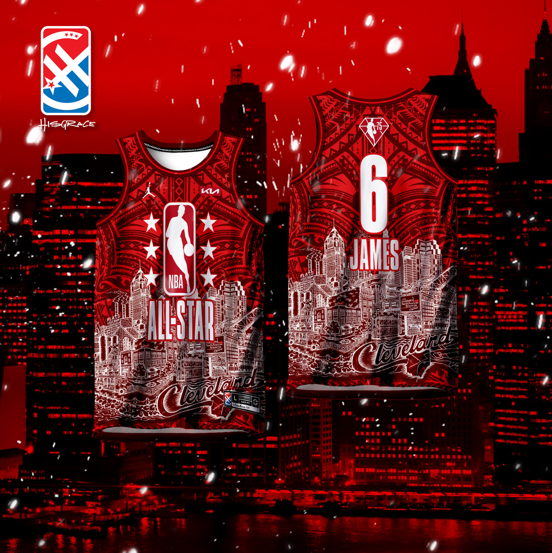 NBA ALL STAR BLUE RED JAMES HG JERSEY FULL SUBLIMATION