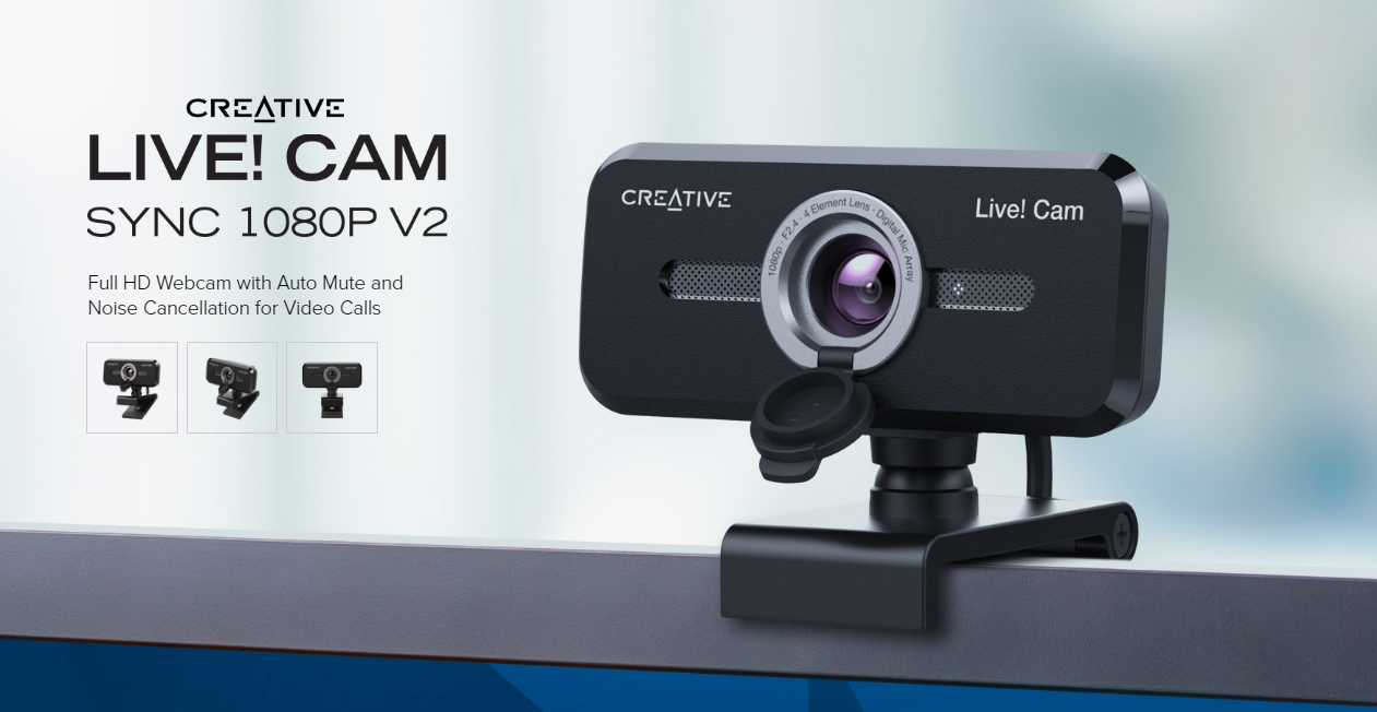 Creative Live! Cam Sync V2 1080P 2MP USB 2.0 Webcam with Auto Mute & N – JG  Superstore