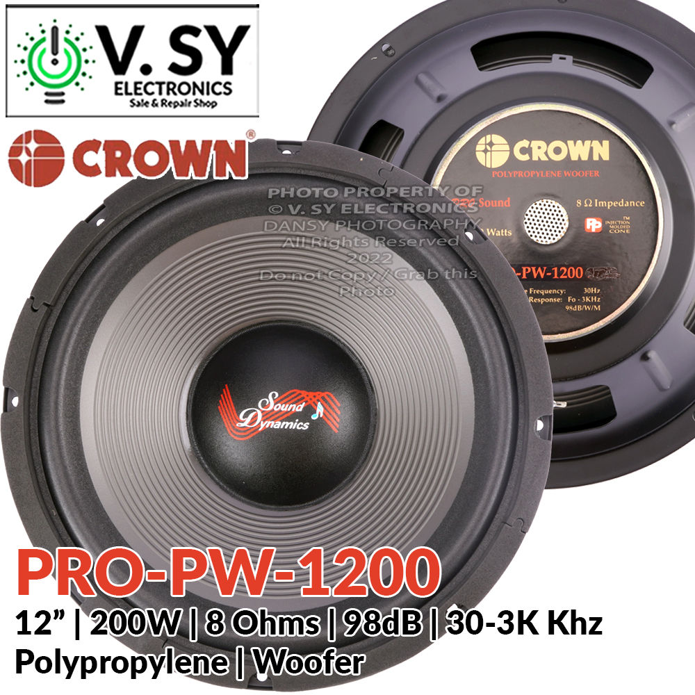 Woofer 12 Inch Ka Speaker Crown Pro-Sw-1236M 12 Inch 360W