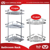 D&D Stainless Steel 2-Tier Bathroom Storage Organizer Shelf