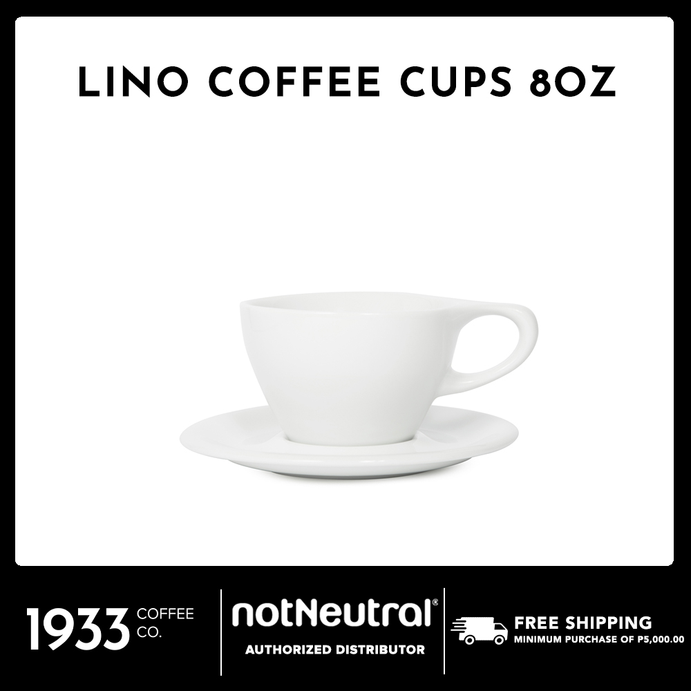 notNeutral 12oz Porcelain Latte Cups with Saucers