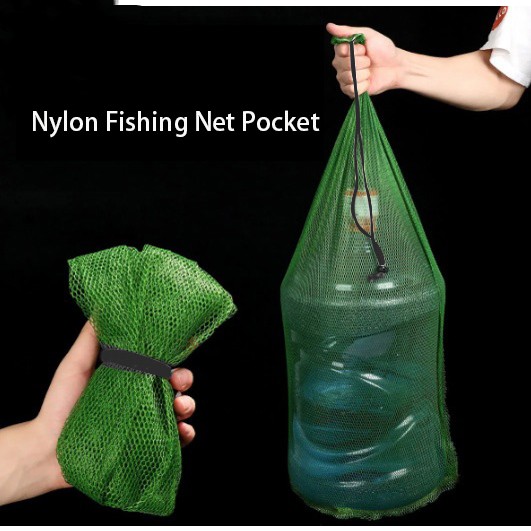 Nylon Fishing Net Bag Fish Bag Fishing Supplies Green Net Bag Dense Net  Fishing Accessories