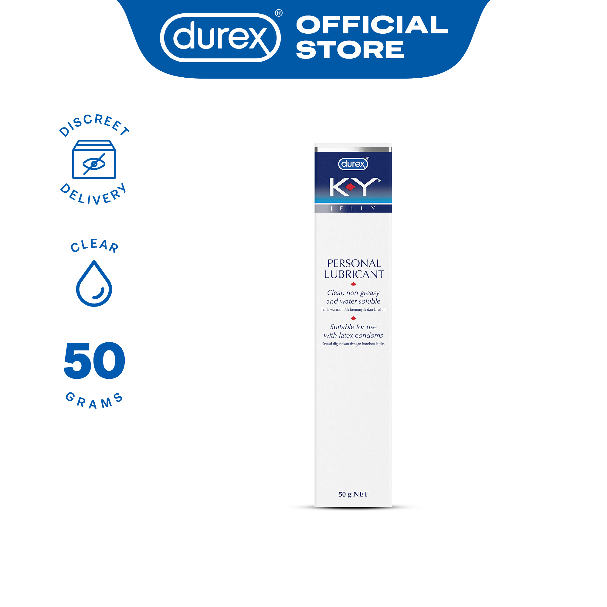 Durex KY Jelly Lubricant Pack of 1 x 50g