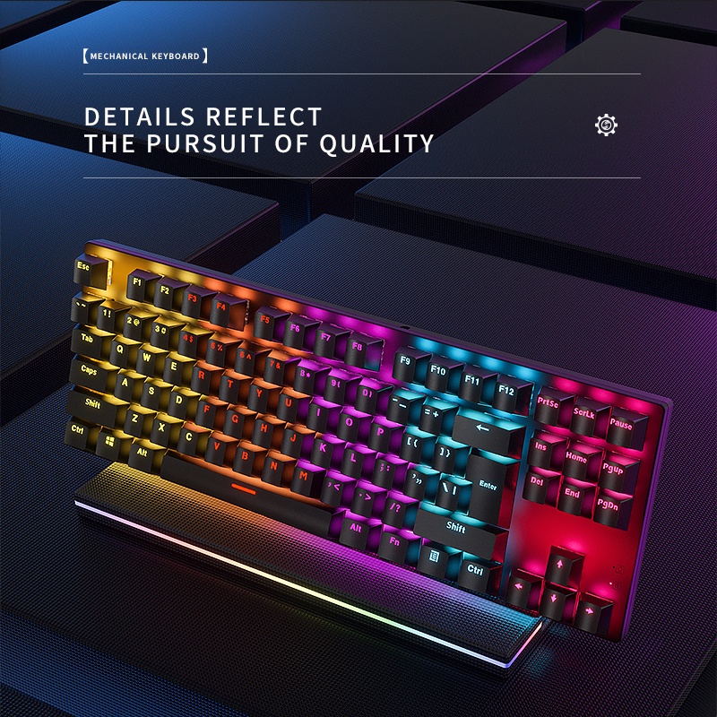 AG87 RGB Mechanical Keyboard: Red Brown Switch, Wired, Anubis Gaming