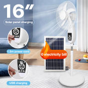 FINNA Solar Electric Fan: Buy 1 Get 1 Stand Fan
