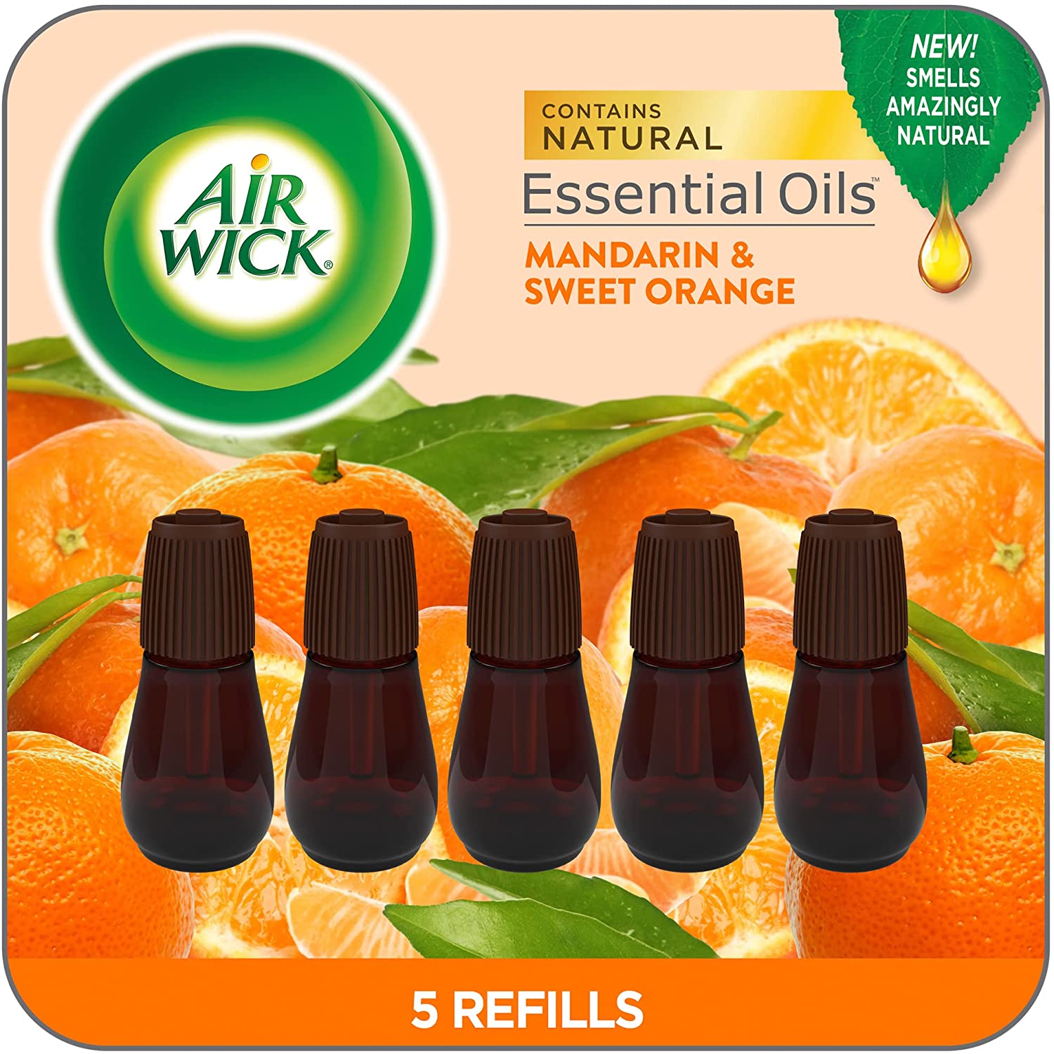 Air Wick Essential Mist, Essential Oil Diffuser, (Diffuser + 1 Refill),  Mandarin & Sweet Tangerine, Air Freshener (Device and Packaging May Vary)