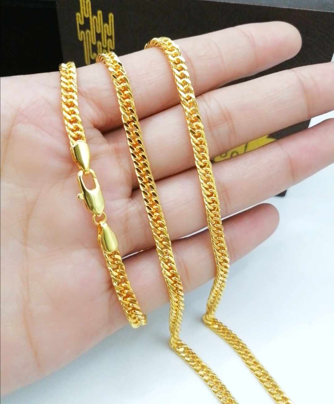 PURE REAL 24K SAUDI GOLD NECKLACE LEGIT PREMIUM UNFADE NOT