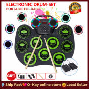 O-KAY Portable Roll-up Electronic Drum Pad with Bluetooth