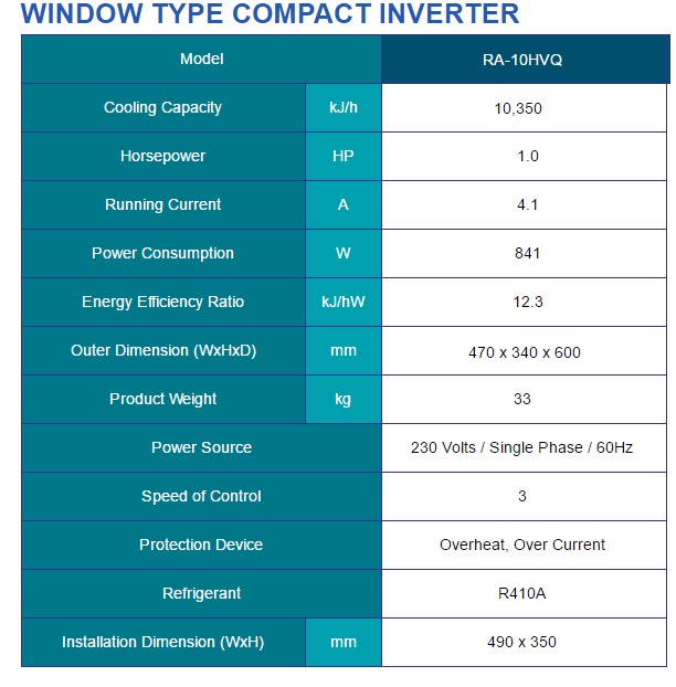 hitachi ra 10hvq dimension