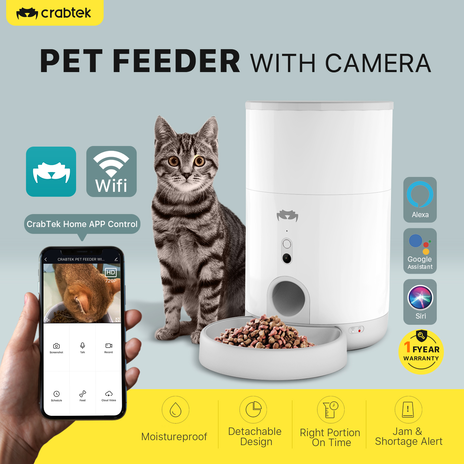 automatic pet feeder with camera