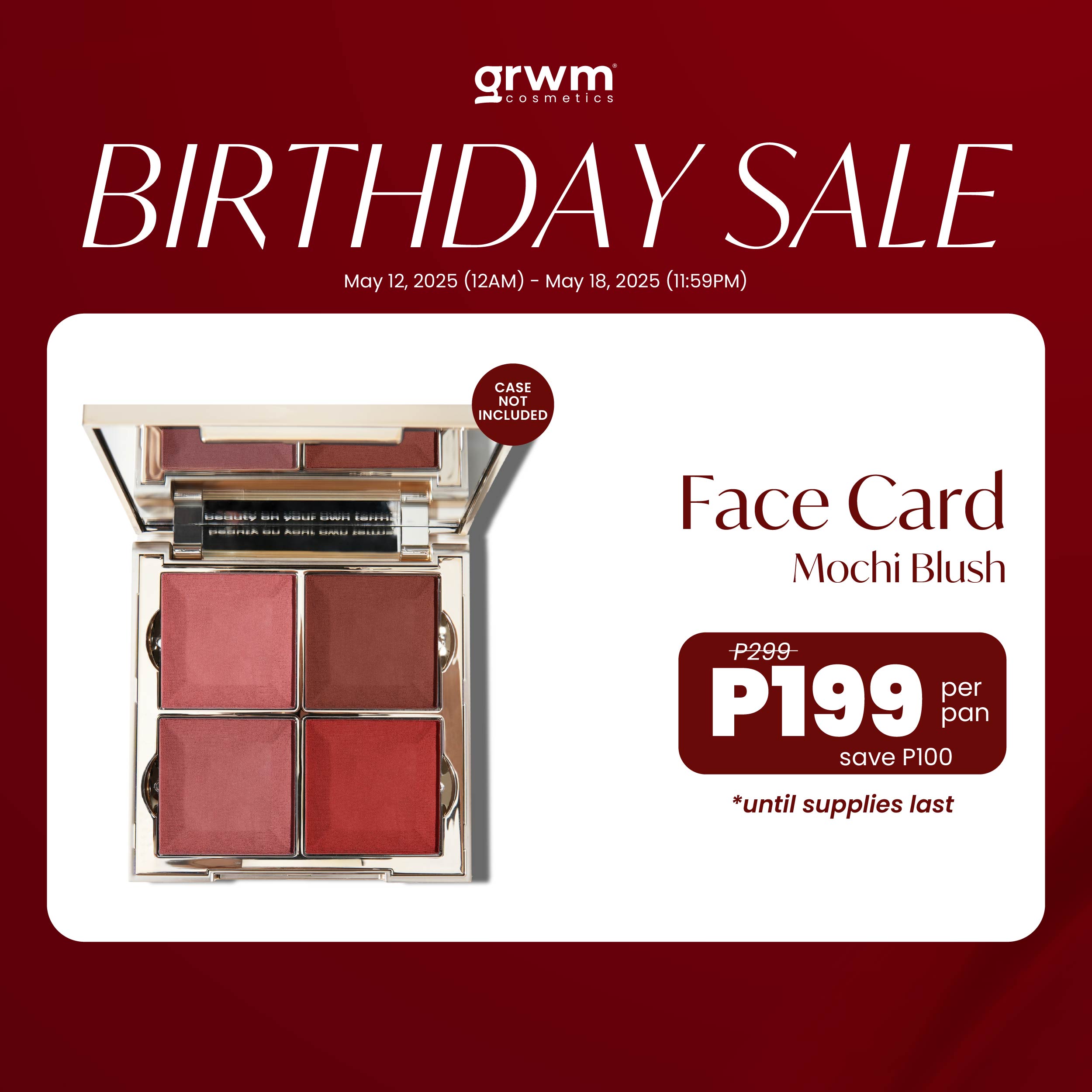 Discount on GRWM Cosmetics  shoes - SKU: GRWM Cosmetics Face Card - Mochi Blush [case not included]