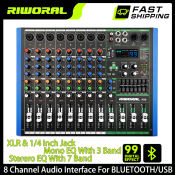 Riworal K80 8-Channel Mixer with DSP Effects and Bluetooth