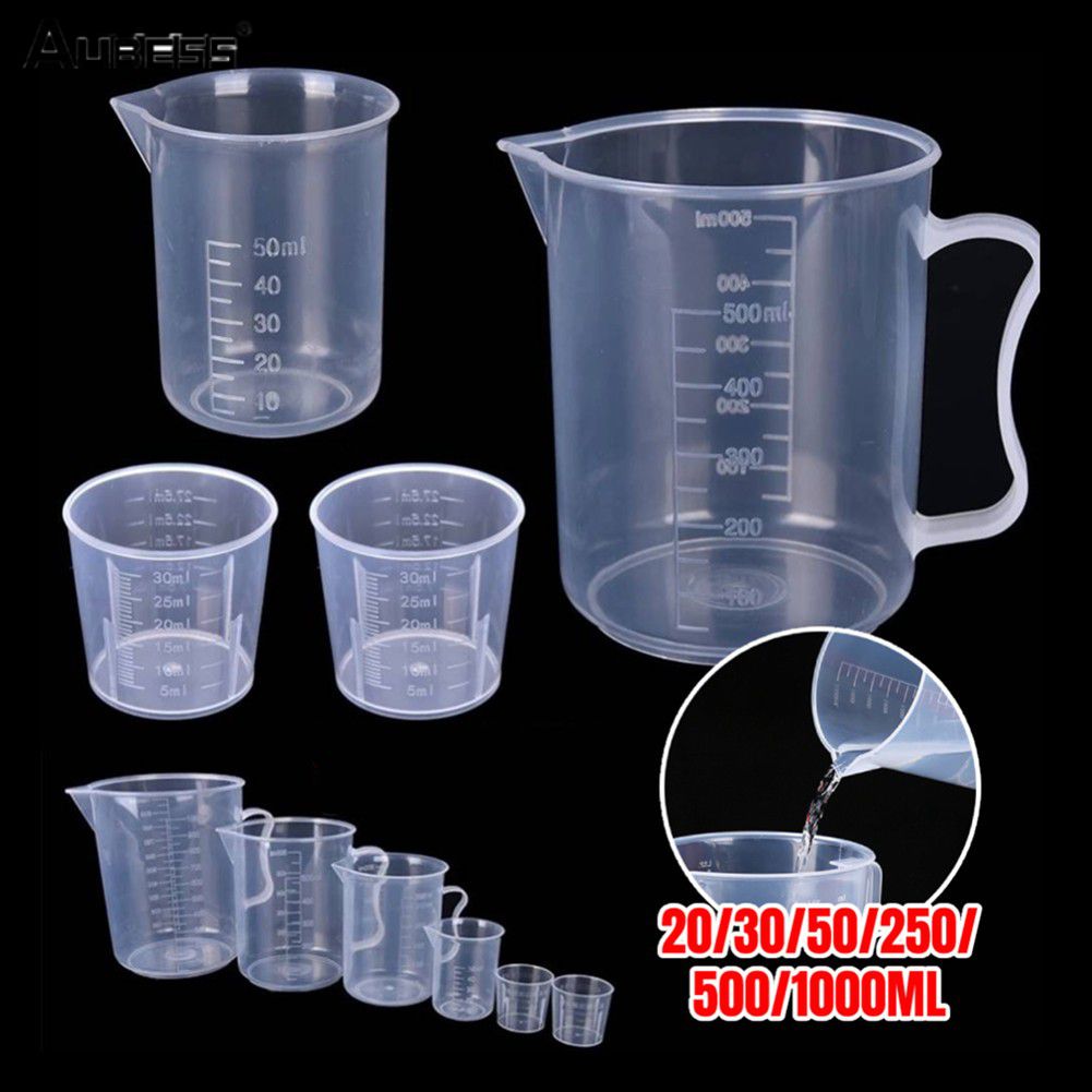 10pcs 30ml Plastic Clear Measuring Cups Disposable Liquid