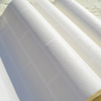 10m Brick Pattern 3D White Textured Non-woven Flocking Wallpaper Wall Paper Roll June 2018 - 5 10m Brick pattern 3D White Textured Non-woven Flocking Wallpaper Wall Paper Roll - 5