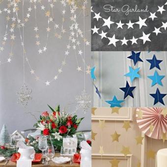 13ft Long Star String Paper Garland Color:Gold Size:4m - Intl June 2018 - 2 13ft Long Star String Paper Garland color:Gold size:4m - intl - 2