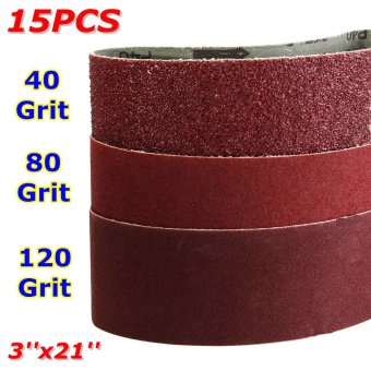 15x Mix 3'' X 21'' Sanding Belts Aluminium Oxide 40/80/120 Grits Sander Abrasive - Intl June 2018 - 5 15x Mix 3'' x 21'' Sanding Belts Aluminium Oxide 40/80/120 Grits Sander Abrasive - intl - 5