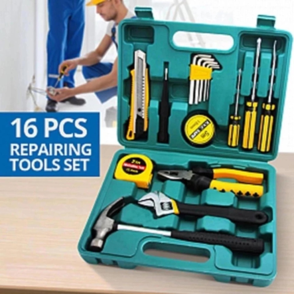 16pcs professional hardware tools set accessory repair home tool box