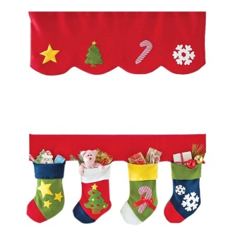1Set (Up And Down ) Christmas Decorative Door Window Cute ChristmasStocking Socks Curtains For Living Room WA795 T10 - Intl June 2018 - 2 1Set (Up and Down ) Christmas Decorative Door Window Cute ChristmasStocking Socks Curtains for Living Room WA795 T10 - intl - 2