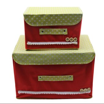 2 In 1 Foldable Cloth Storage With Handle Organizer Set Of 2(Red) June 2018 - 2 2 in 1 Foldable Cloth Storage with Handle Organizer Set of 2(Red) - 2