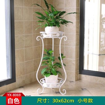 2-Tier Metal Balcony Fower Pots Shelf Garden Flower Stands HolderPlant Flower Pergolas Metal Iron Flower Shelf (black+white) - Intl June 2018 - 5 2-Tier Metal Balcony Fower Pots Shelf Garden Flower Stands HolderPlant Flower Pergolas Metal Iron Flower Shelf (black+white) - intl - 5