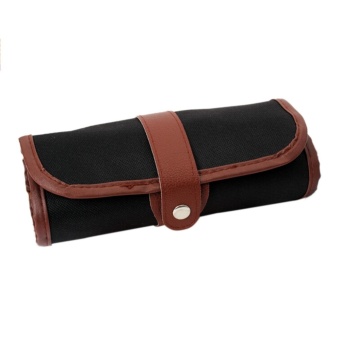 24 Holes Canvas Wrap Roll Up Pencil Bag Pen Case Holder StoragePouch - intl Price Philippines