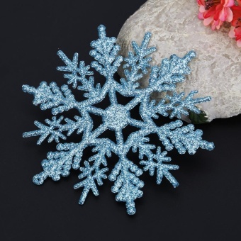 24pcs Snowflakes Christmas Tree Decoration 10cm Plastic Glitter Snow Flake(Light Blue) - Intl June 2018 - 5 24pcs Snowflakes Christmas Tree Decoration 10cm Plastic Glitter Snow Flake(Light blue) - intl - 5