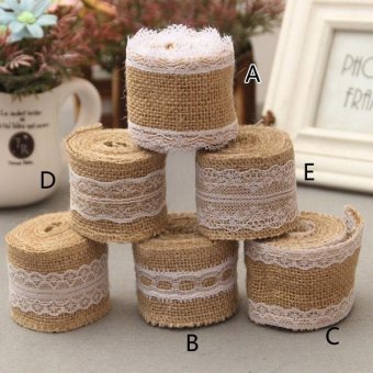 2M Vintage Lace Edged Hessian Burlap Ribbon Rustic Wedding PartyDecor Size:5 - Intl June 2018 - 4 2M Vintage Lace Edged Hessian Burlap Ribbon Rustic Wedding PartyDecor size:5 - intl - 4