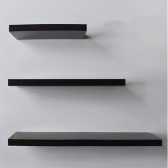 3 Pack 30+40+50cm DIY Wooden Sky Floating Wall Shelves (Black) -INTL June 2018 - 4 3 Pack 30+40+50cm DIY Wooden Sky Floating Wall Shelves (Black) -INTL - 4