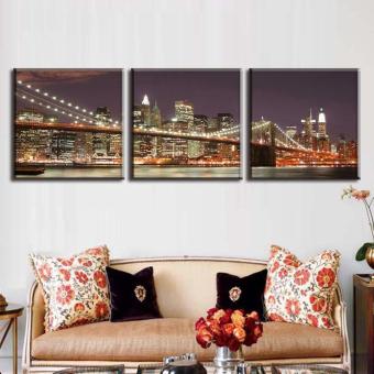 3 Pcs/Set Classic Night Brooklyn Bridge Landscape Canvas Print Modern Wall Paintings With Frame Wall Art Picture Home Decoration(No Frame) April 2018 - 4 3 Pcs/Set Classic Night Brooklyn Bridge Landscape Canvas Print Modern Wall Paintings With Frame Wall Art Picture Home Decoration(No Frame) - 4