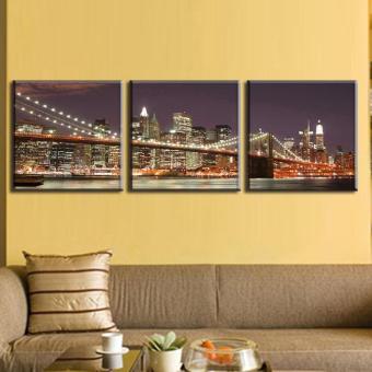 3 Pcs/Set Classic Night Brooklyn Bridge Landscape Canvas Print Modern Wall Paintings With Frame Wall Art Picture Home Decoration(No Frame) April 2018 - 5 3 Pcs/Set Classic Night Brooklyn Bridge Landscape Canvas Print Modern Wall Paintings With Frame Wall Art Picture Home Decoration(No Frame) - 5