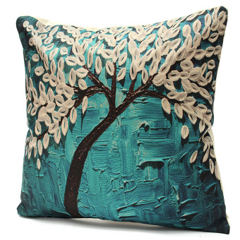 3D Flower Cotton Linen Pillow Case Waist Back Throw Cushion Cover Home Decor June 2018 - 2 3D Flower Cotton Linen Pillow Case Waist Back Throw Cushion Cover Home Decor - 2