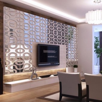 3D Wall Mirror DIY Acrylic Mirror Home Decor (2L+2R)/Set Color:Silver Size:30cm*120cm - Intl June 2018 - 5 3D Wall Mirror DIY Acrylic Mirror Home Decor (2L+2R)/Set color:Silver size:30cm*120cm - intl - 5