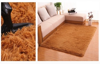 4 Cm Silk Hair Living Room Coffee Table Bedroom Carpet Khaki June 2018 - 2 4 cm silk hair living room coffee table bedroom carpet Khaki - 2