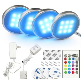 4 Pack Dimmable RGB LED Under Cabinet Lighting, Remote Control Closet Lighting 16 Colors For Kitchen - Intl June 2018 - 2 4 Pack Dimmable RGB LED Under Cabinet Lighting, Remote Control Closet Lighting 16 Colors for Kitchen - intl - 2