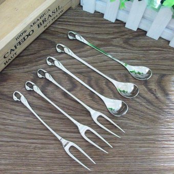 6 Pcs Stainless Steel Swan Forks And Spoons Set - Intl June 2018 - 4 6 pcs Stainless Steel Swan Forks and Spoons Set - intl - 4