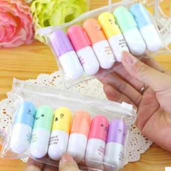 6 Pcs/set Mini Pill Shaped Highlighter May 2018 - 2 6 pcs/set Mini Pill shaped Highlighter - 2
