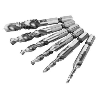 6pcs HSS 1/4 Inch Hex Shank Combination Drill Tap Bit Set Metric Deburr Countersink Bits - Intl June 2018 - 2 6pcs HSS 1/4 Inch Hex Shank Combination Drill Tap Bit Set Metric Deburr Countersink Bits - intl - 2