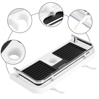 ABS Shower Rod Storage Shelf Organizer Tray Holder PracticalBathroom Accessory - Intl June 2018 - 4 ABS Shower Rod Storage Shelf Organizer Tray Holder PracticalBathroom Accessory - intl - 4