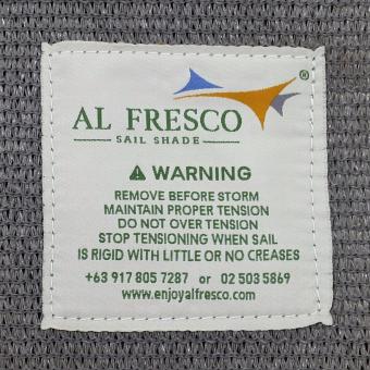 Al Fresco Shade Sail (R) 3.6 X 3.6 X 5.0 M = Right Triangle - Taupe June 2018 - 3 Al Fresco Shade Sail (R) 3.6 x 3.6 x 5.0 m = Right Triangle - Taupe - 3