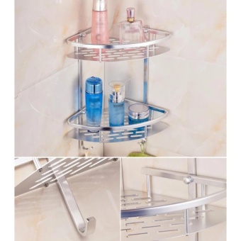 Bathroom Toilet Rack Double Aluminum Triangular Shelves BathroomAccessories Bathroom Shelves Tripods - Intl April 2018 - 2 Bathroom Toilet Rack Double Aluminum Triangular Shelves BathroomAccessories Bathroom Shelves Tripods - intl - 2