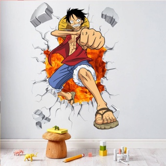Cartoon Anime Poster Luffy Broken Wall 3d Effect Wall Stickers For Kids Rooms Wall Decals One Piece Posters Kids Gift Mural - Intl June 2018 - 4 Cartoon anime poster Luffy Broken wall 3d effect wall stickers for kids rooms Wall decals One Piece Posters kids Gift Mural - intl - 4
