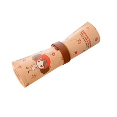 ... Cute Cartoon Roll Up Canvas Pencil Bag Brush Wrap Pouch HolderGuitar Girl intl