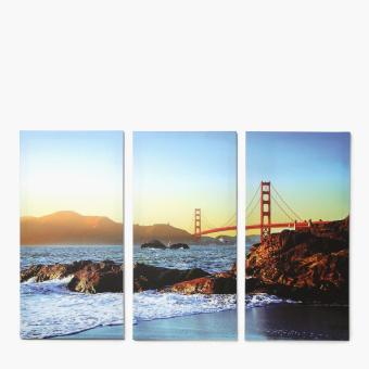 Easy Art Triptych 3-piece Baker Beach & Golden Gate Premium Canvas Art June 2018 - 2 Easy Art Triptych 3-piece Baker Beach & Golden Gate Premium Canvas Art - 2